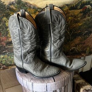 Vintage Gray Western Cowboy Boots